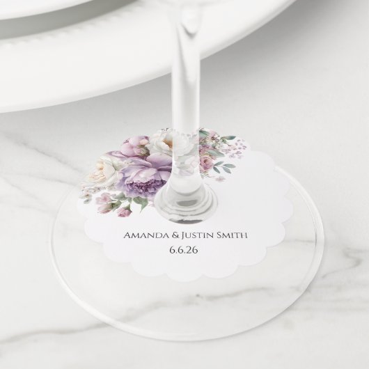 Étiquette Pour Verre De Vin Mariage (De près)