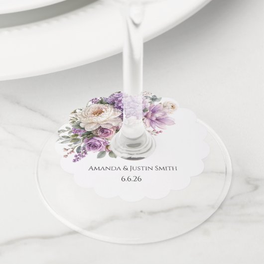 Étiquette Pour Verre De Vin Mariage (De près)
