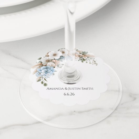 Étiquette Pour Verre De Vin Mariage (De près)