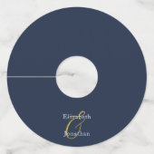 Étiquette Pour Verre De Vin Mariage bleu opulent (Devant)