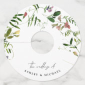 Étiquette Pour Verre De Vin Mariage de calligraphie Fleur sauvage moderne (Devant)