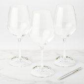 Étiquette Pour Verre De Vin Mariage de calligraphie Fleur sauvage moderne (Lot)