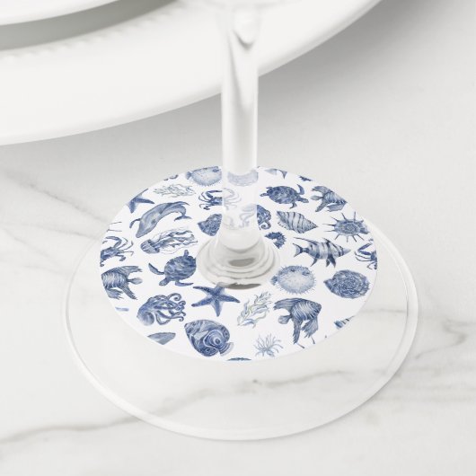 Étiquette Pour Verre De Vin Mariage de la côte bleue (De près)