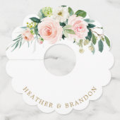 Étiquette Pour Verre De Vin Mariage Élégant Vert Sauge  (Dos)