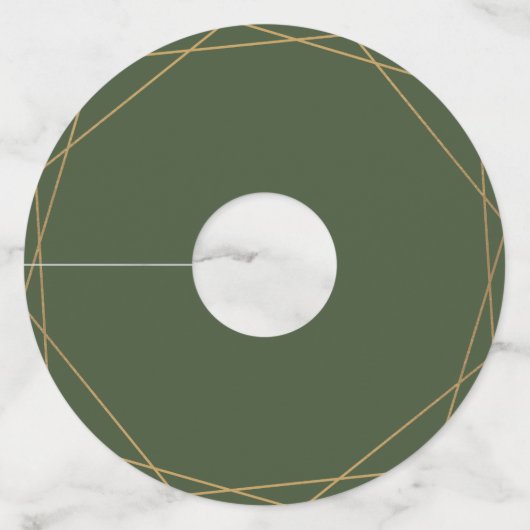 Étiquette Pour Verre De Vin Mariage personnalisé Eucalyptus Géométrique Verdur (Dos)