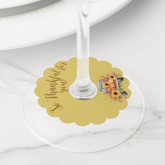 Étiquette Pour Verre De Vin "Merci pour vous !" (De près)
