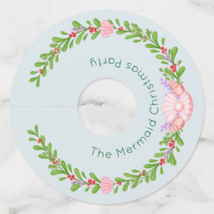 Étiquette Pour Verre De Vin Mermaid Christmas Wath