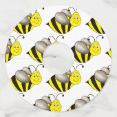 Étiquette Pour Verre De Vin Miel jaune Bee Bumblebee Joyeux Anniversaire Jour (Devant)