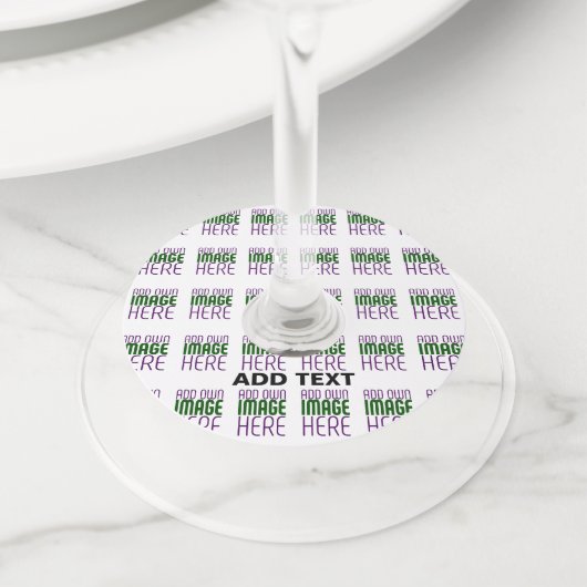 ÉTIQUETTE POUR VERRE DE VIN MODÈLE DE TEXTE D'IMAGE BLANCHE SIMPLE MODERNE (De près)