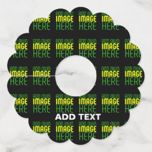 ÉTIQUETTE POUR VERRE DE VIN MODÈLE DE TEXTE D'IMAGE NOIRE SIMPLE ET MODERNE