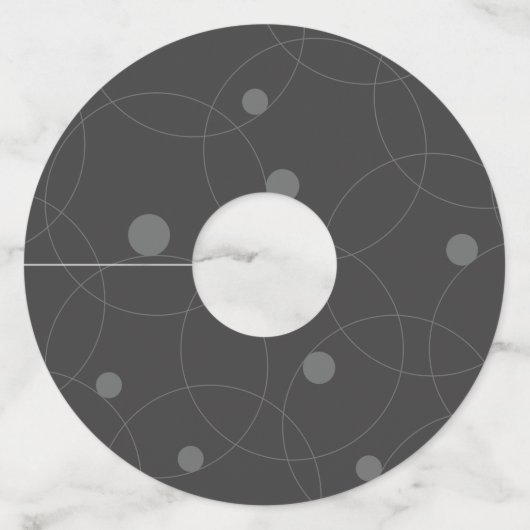 Étiquette Pour Verre De Vin Moderne, simple, ludique, amusant motif de cercles (Devant)