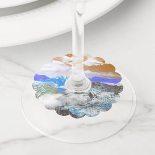 Étiquette Pour Verre De Vin Montagnes (montage photo) 2