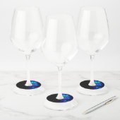 Étiquette Pour Verre De Vin Morpho Butterfly in the Dark Background (Lot)