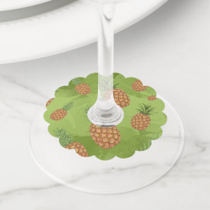 Étiquette Pour Verre De Vin Motif ananas aquarelle 4