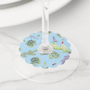 Étiquette Pour Verre De Vin Motif Cactus 10