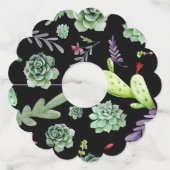 Étiquette Pour Verre De Vin Motif Cactus 2 (Devant)