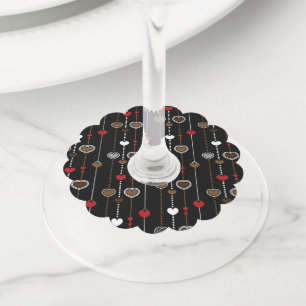 Étiquette Pour Verre De Vin Motif Cœurs 28