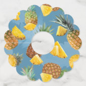 Étiquette Pour Verre De Vin Motif d'ananas 2 (Devant)