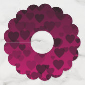 Étiquette Pour Verre De Vin Motif de coeur 18 (Dos)