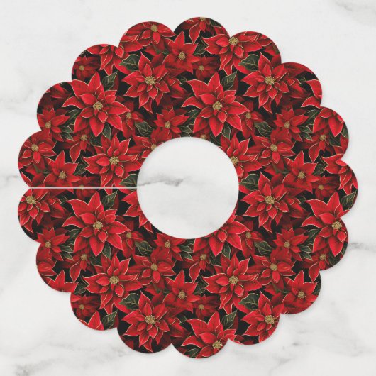 Étiquette Pour Verre De Vin Motif de Noël des Fêtes Rouges (Dos)