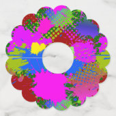 Étiquette Pour Verre De Vin Motif de projection de peinture 3 (Dos)