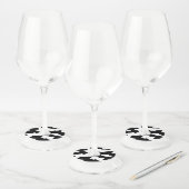 Étiquette Pour Verre De Vin Motif de vache noir et blanc (Lot)