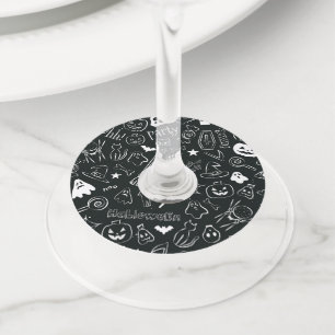 Étiquette Pour Verre De Vin Motif d'Halloween