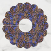 Étiquette Pour Verre De Vin Motif d'impression Leopard et Zebra (Devant)