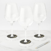 Étiquette Pour Verre De Vin Motif d'or 1 (Lot)