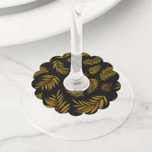 Étiquette Pour Verre De Vin Motif Feuille tropical 14