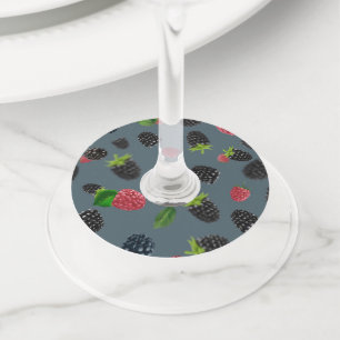 Étiquette Pour Verre De Vin Motif framboise 2