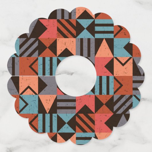 Étiquette Pour Verre De Vin Motif géométrique 28 (Dos)