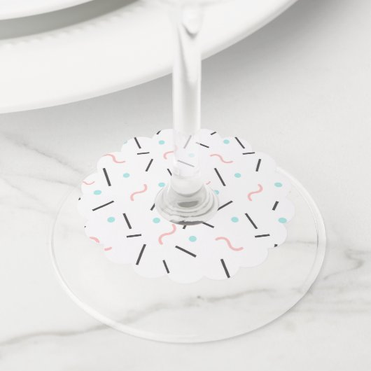 Étiquette Pour Verre De Vin Motif géométrique 32 (De près)