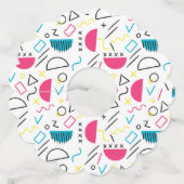 Étiquette Pour Verre De Vin Motif géométrique 5 (Devant)