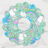 Étiquette Pour Verre De Vin motif lama 2 (Devant)