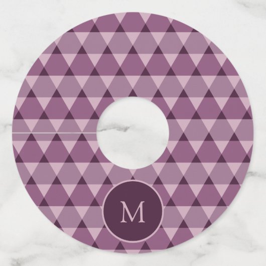 Étiquette Pour Verre De Vin Motif Triangles (Devant)