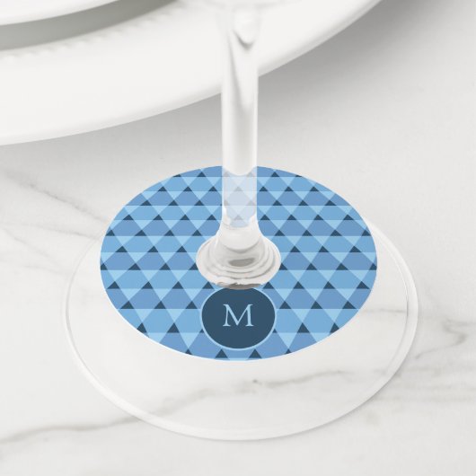 Étiquette Pour Verre De Vin Motif triangles (De près)