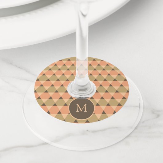 Étiquette Pour Verre De Vin Motif triangles (De près)