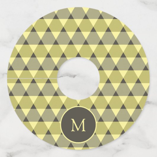 Étiquette Pour Verre De Vin Motif triangles (Devant)