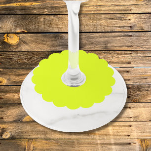 Étiquette Pour Verre De Vin Neon Chartreuse couleur solide Couleur tendance