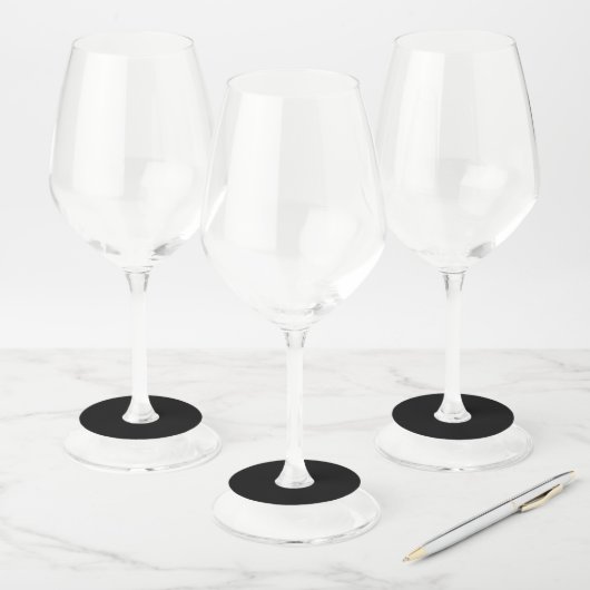 Étiquette Pour Verre De Vin Noir Uni Élégant (Lot)