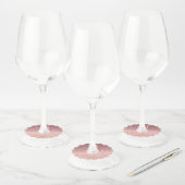 Étiquette Pour Verre De Vin Nom du monogramme Texte Rose Parties scintillant G (Lot)