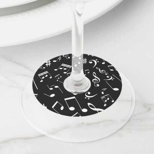 Étiquette Pour Verre De Vin Notes musicales 2 (De près)