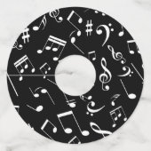 Étiquette Pour Verre De Vin Notes musicales 2 (Dos)