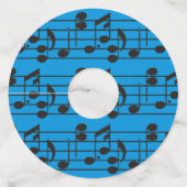 Étiquette Pour Verre De Vin Notes musicales de nom personnalisé (Dos)