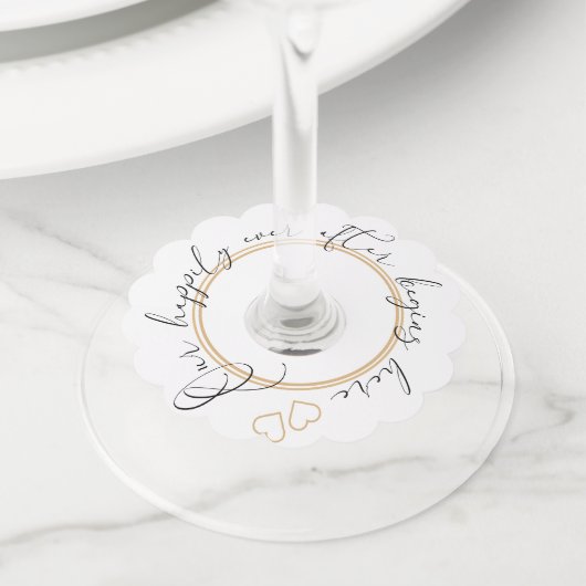 Étiquette Pour Verre De Vin Notre pour toujours heureux (De près)