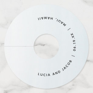 Étiquette Pour Verre De Vin Ocean blue watercouleur destination mariage person