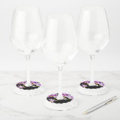 Étiquette Pour Verre De Vin Orchidée blanche et violette (Lot)