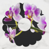 Étiquette Pour Verre De Vin Orchidée blanche et violette (Dos)