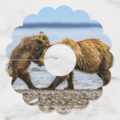 Étiquette Pour Verre De Vin Ours brun côtier (Dos)